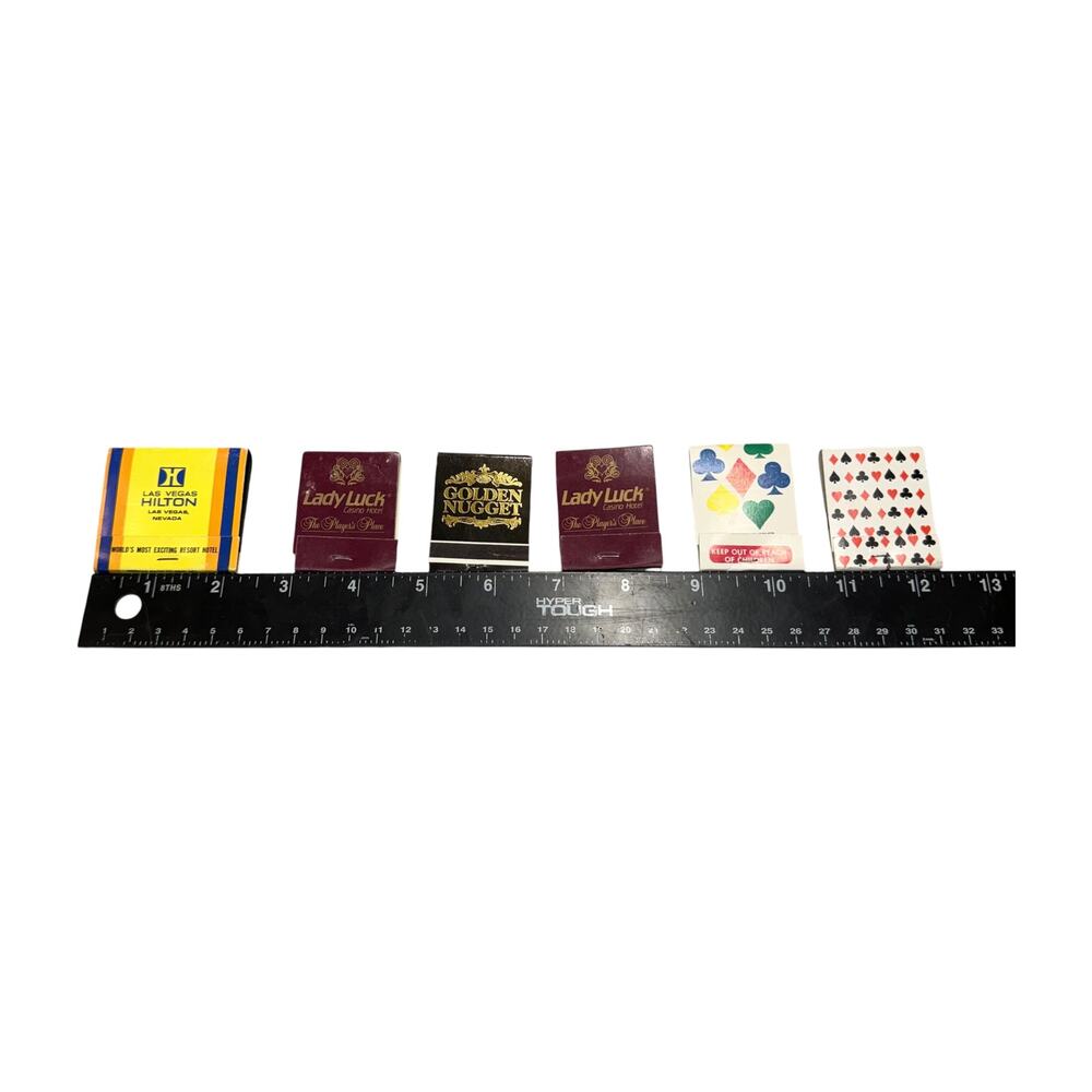 Lot 6 Vintage Las Vegas Casino Matchbooks Hilton Lady Luck Golden Nugget - Picture 6 of 6